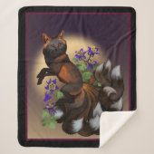 Kitsune en Columbine Flowers Sherpa Deken (Voorkant)