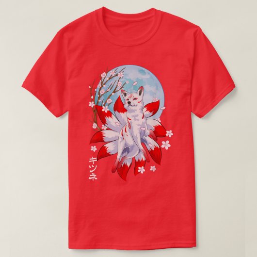 Kitsune Fo Japanese Nine Tailed Fo Magical Creatur T-shirt (Design voorkant)