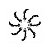 Kitsune Fox Dancing Circle Rubberstempel (Afrduk)