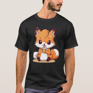Kitsune Fox en Cupcake Schattige Ontwerp 1 T-shirt