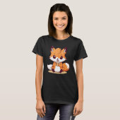 Kitsune Fox en Cupcake Schattige ontwerp T-shirt (Voorkant volledig)
