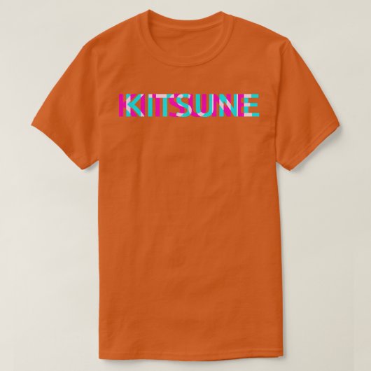 Kitsune Fox Japanese Glitch Anime Aesthetic Vaporw T-shirt (Design voorkant)