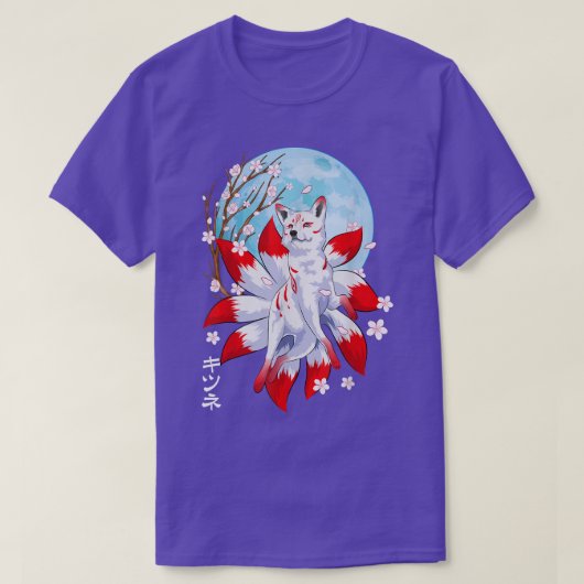 Kitsune Fox Japanese Nine Tailed Fox Magical Creat T-shirt (Design voorkant)