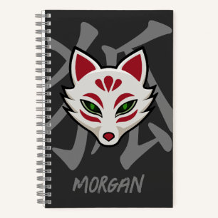 KITSUNE Fox Mask - gepersonaliseerde street art Notitieboek