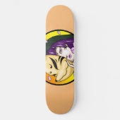 Kitsune Fox Mask Girl Persoonlijk Skateboard (Voorkant)