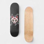 KITSUNE Fox Mask - Street Art Persoonlijk Skateboard (Voorkant)