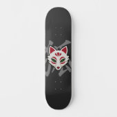 KITSUNE Fox Mask - Street Art Persoonlijk Skateboard (Voorkant)