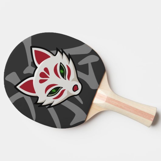KITSUNE Fox Mask - Street Art Tafeltennisbatje (Zijkant)