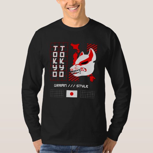 Kitsune Fox Tokio Stad T-shirt (Voorkant)