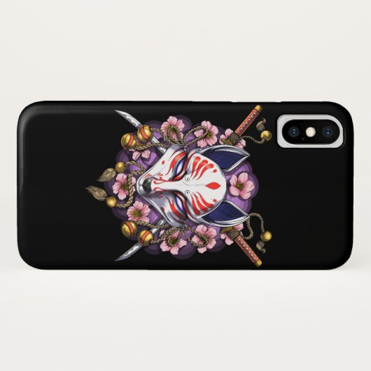 Kitsune Japans fox-masker Case-Mate iPhone Case (Achterkant (horizontaal))