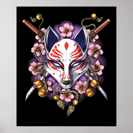 Kitsune Japans fox-masker Poster (Voorkant)