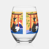 KITSUNE Japans Fox Stemless wijnglas Wijnglas Zonder Voet (Links)