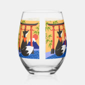 KITSUNE Japans Fox Stemless wijnglas Zonder Voet (Rechts)