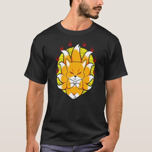 Kitsune Japans Kami Inari Fox Praktijk Mindful Y T-shirt (Voorkant)