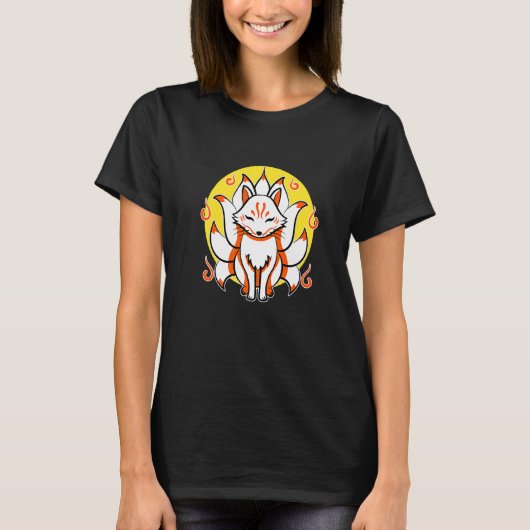 Kitsune Japans Kami Inari Fox Protector Tempel S T-shirt (Voorkant)