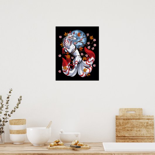 Kitsune Japanse Fox Poster (Keuken)