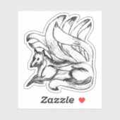 Kitsune Japanse vos schets Sticker (Vel)