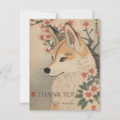 Kitsune & kersenbloesem bedankkaart (Voorkant)