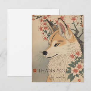 Kitsune & kersenbloesem bedankkaart