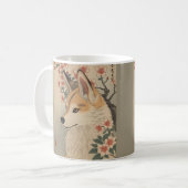 Kitsune & kersenbloesem koffiemok (Voorkant links)