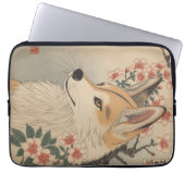 Kitsune & kersenbloesem laptop sleeve (Voorkant)