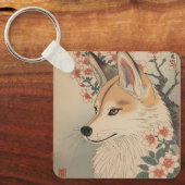 Kitsune & kersenbloesem sleutelhanger (Voorkant)