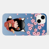 Kitsune Kokeshi Doll - Black Fox Geisha Girl Case-Mate iPhone Case (Achterkant (horizontaal))