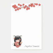 Kitsune Kokeshi Doll - Black Fox Geisha Girl Post-it® Notes (Voorkant)
