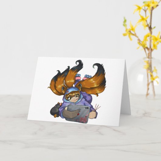 Kitsune Life Kaart (Gele Bloem)