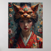 Kitsune Mask Portrait Poster (Voorkant)