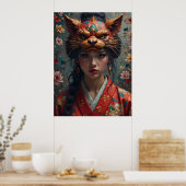 Kitsune Mask Portrait Poster (Keuken)