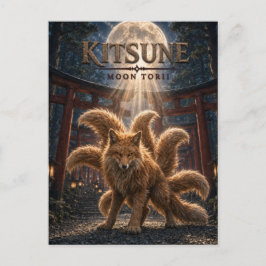 Kitsune Moon Torii Dark Cinema Briefkaart