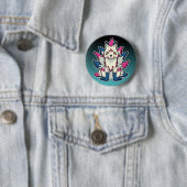 Kitsune negenstaartvos: Japanse Yokai Ronde Button 5,7 Cm (In situ)