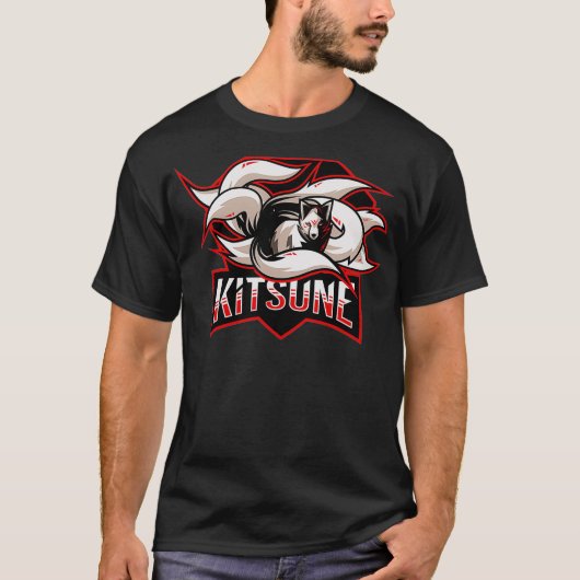 Kitsune Nine Tailed Fox Esport Logo T-shirt (Voorkant)