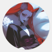 Kitsune Ronde Sticker (Voorkant)