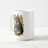 Kitsune Samurai Warrior - Japanse Fox Mask Art Koffiemok (Voorkant links)