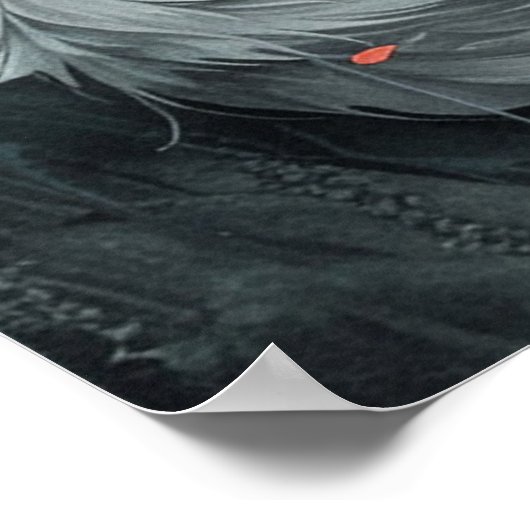 Kitsune Spirit – Japanese Fox in Blossom Forest Poster (Hoek)