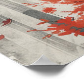 Kitsune Spirit – Japanese Fox in Blossom Forest Poster (Hoek)