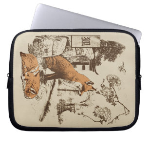Kitsune - Traditioneel Japans straatmode-ontwerp Laptop Sleeve