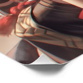 Kitsune Vossenmasker Samurai Meisje Japans Perfect Poster (Hoek)