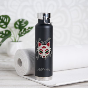 KITSUNE Vossenmasker- Straatkunst Waterfles