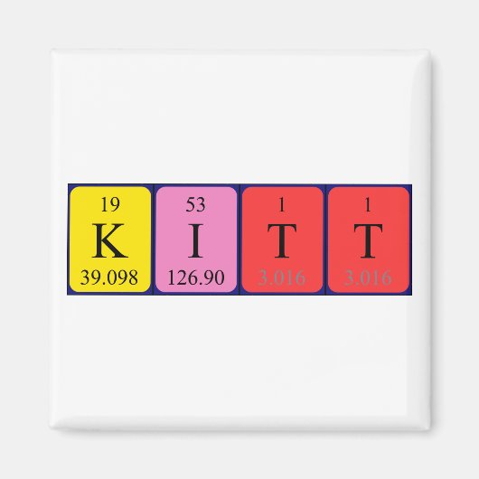 Kitt periodiek lijstnaammagneet magneet (Voorkant)