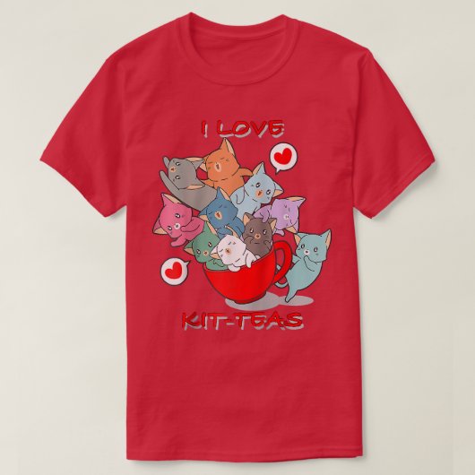 KitTea Cat Lover, Cute and Funny Cat T-shirt (Design voorkant)