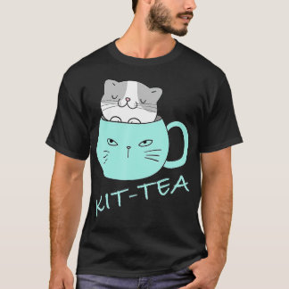 KitTea Cat Lover Cute en Funny Cat T-shirt
