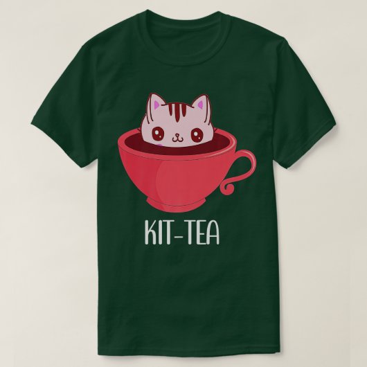KitTea Cat Mok Kit Tea for Cat LoversKitTea Premiu T-shirt (Design voorkant)