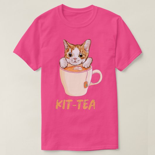 KitTea Drinker Cute Kat Teacup Kitten Funny Cat T-shirt (Design voorkant)