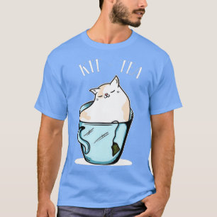 KitTea Funny Cat Lover Gift Cute Black Cat T-shirt