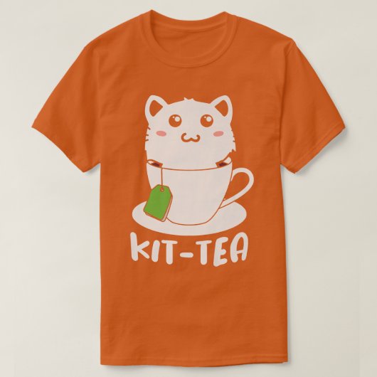 Kittea T Cute Cat in Teacup T-shirt Funny Novelty  (Design voorkant)