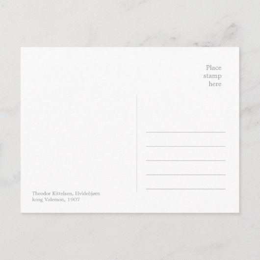 Kittelsen King Valemon Het witte beer CC1000 Briefkaart (Achterkant)