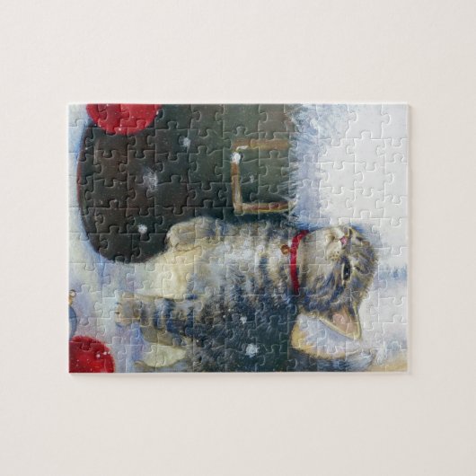 Kitten aan de laars van Sinterklaas Legpuzzel (Horizontaal)